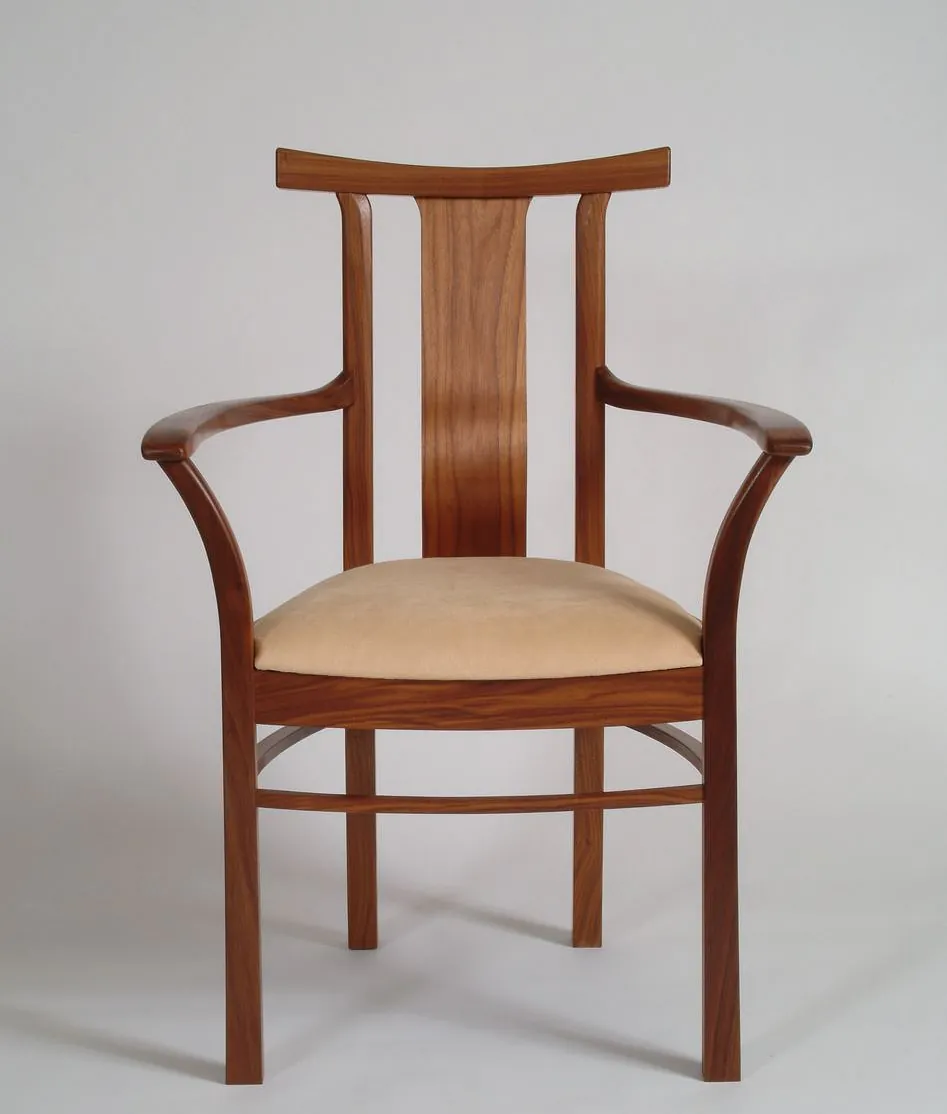 walnut chair facing forward