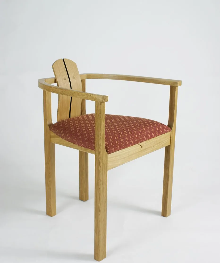 wooden chair side facing 